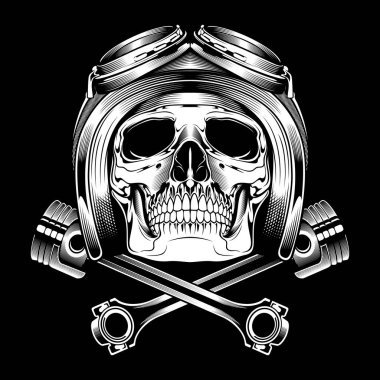 kafatası başlığı vektör el çizim vektörü