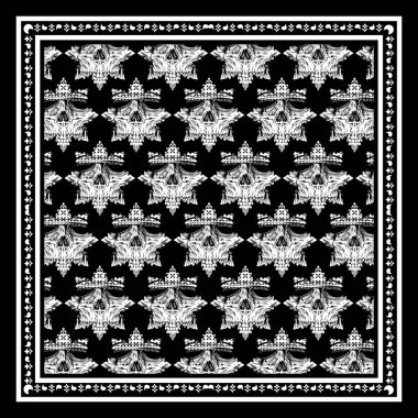 desen kafatası süs el çizim vektörü