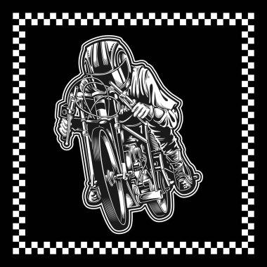 motorcycle racing vector hand drawing clipart