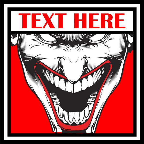 Смеющийся вектор рисования лица дьявола
