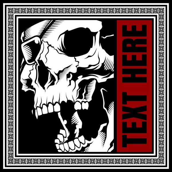 Череп ретро, винтаж, детальный ручной рисунок
