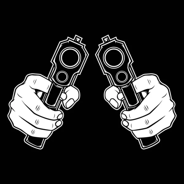 Main tenant un dessin à main gun.vector — Image vectorielle