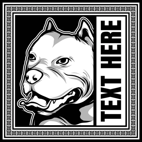 Pes plemen americký pitbull ruční kreslení vektor — Stockový vektor