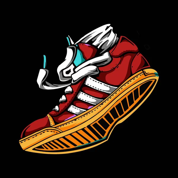 Illustration de baskets en couleur. Chaussures de sport . — Image vectorielle