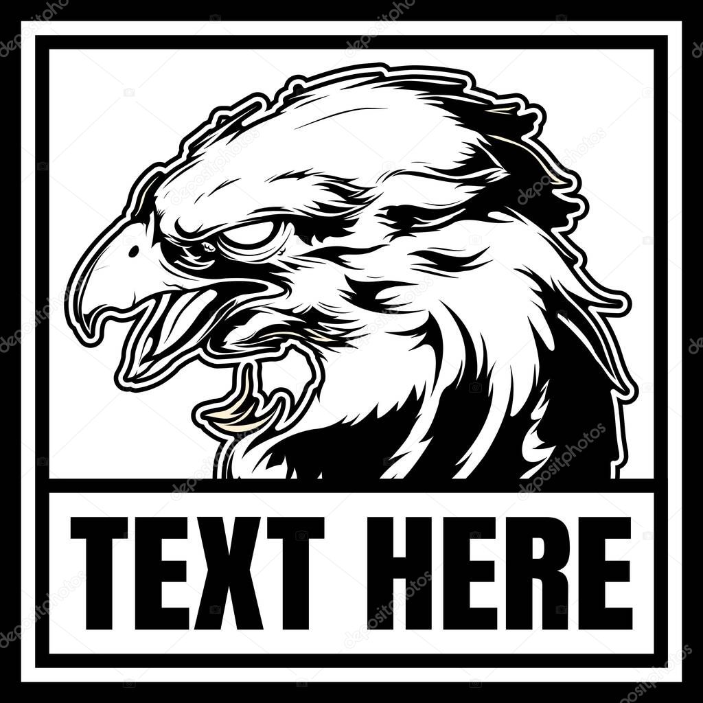 Graphic Head Of A Bald Eagle Mascot Vector Illustration