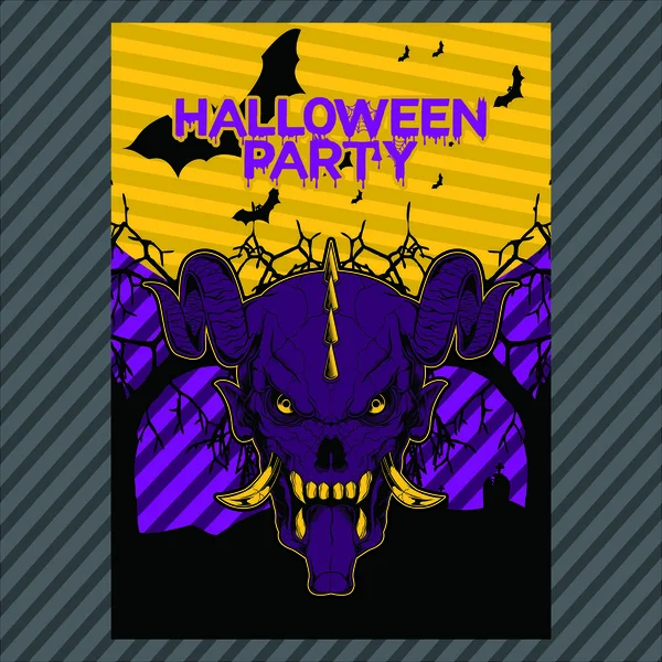 Fête d'Halloween Invitation Flyer. Vecteur modifiable — Image vectorielle