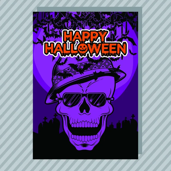 Halloween Party Invitation Flyer. Editable Vector — Stock Vector