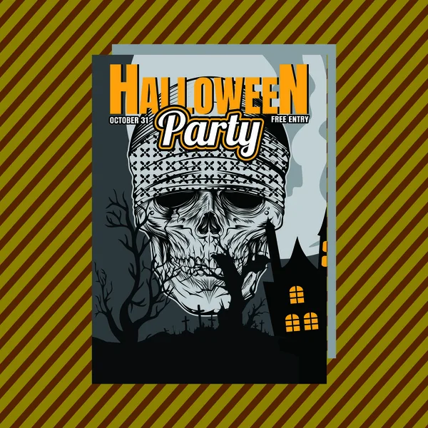 Fête d'Halloween Invitation Flyer. Vecteur modifiable — Image vectorielle