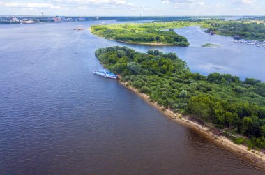 panorama of the Volga near the cable car of Nizhny Novgorod
