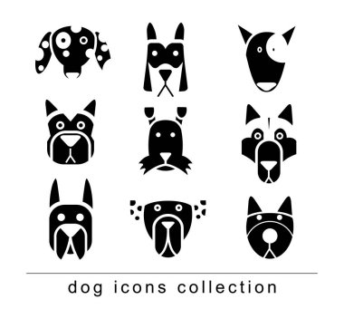 Köpek ırkı toplama simgeleri - vektör illüstrasyon.