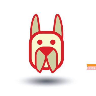 Köpek simgesi - vektör çizimi.