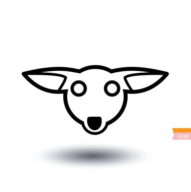 Köpek simgesi - vektör çizimi.