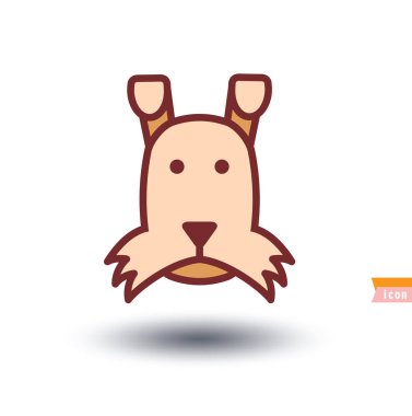 Köpek simgesi - vektör çizimi.