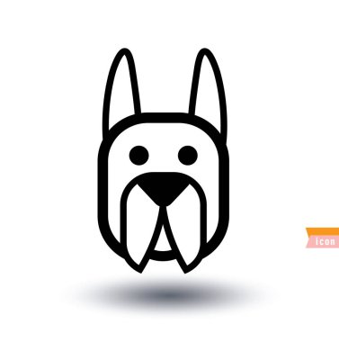 Köpek simgesi - vektör çizimi.