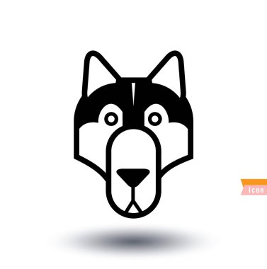 Köpek simgesi - vektör çizimi.