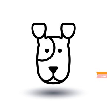 Köpek simgesi - vektör çizimi.