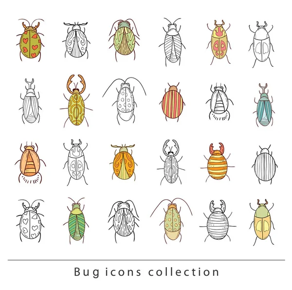 Icono de insecto de dibujos animados, ilustración de vectores . — Vector de stock