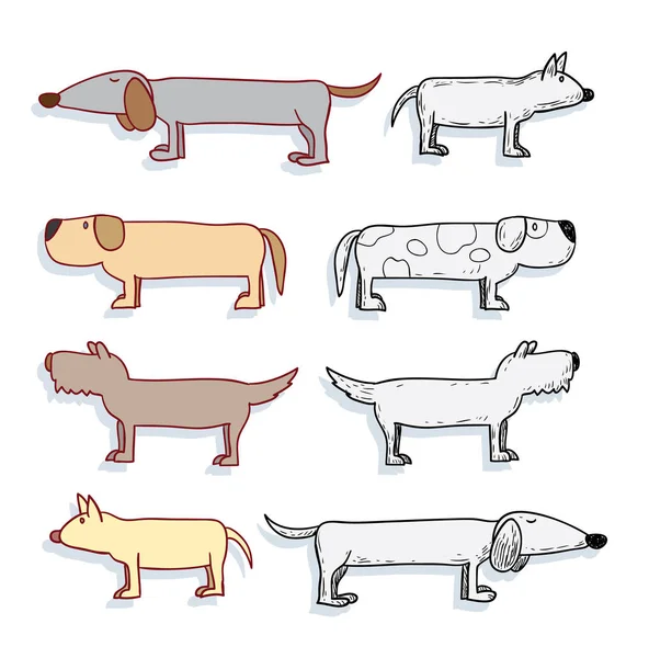 狗品种收集图标 - 矢量插图. — 图库矢量图片
