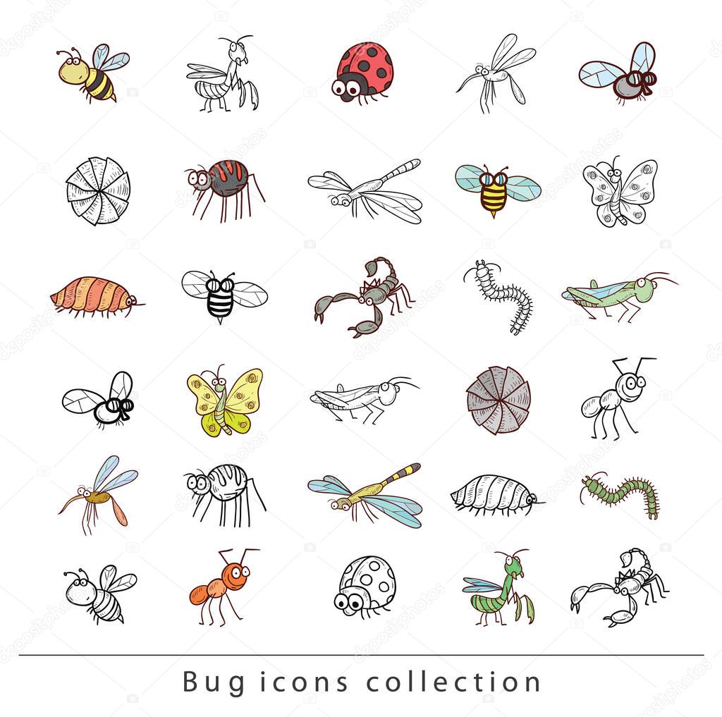 cartoon insect bug icon, vector illustration.