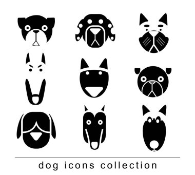 Köpek ırkı toplama simgeleri - vektör illüstrasyon.