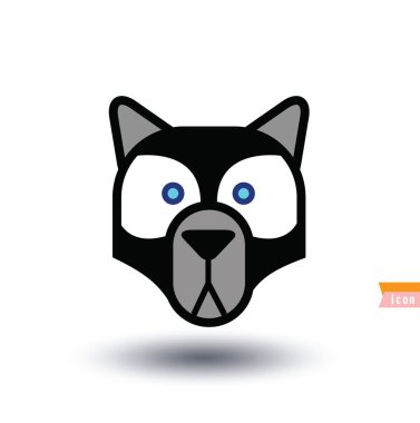 Köpek simgesi - vektör çizimi.