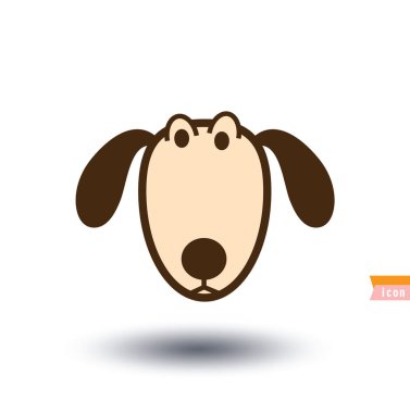 Köpek simgesi - vektör çizimi.