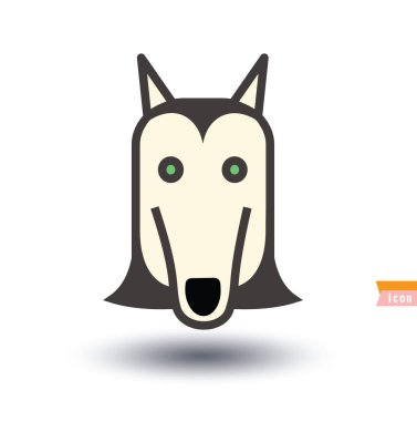 Köpek simgesi - vektör çizimi.