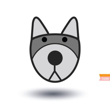 Köpek simgesi - vektör çizimi.