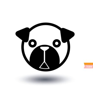 Köpek simgesi - vektör çizimi.