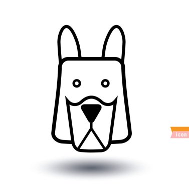 Köpek simgesi - vektör çizimi.