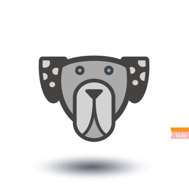 Köpek simgesi - vektör çizimi.