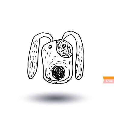 Köpek simgesi - vektör çizimi.