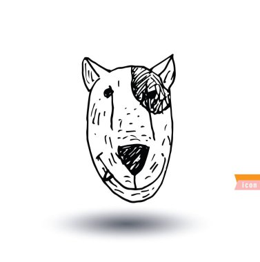 Köpek simgesi - vektör çizimi.