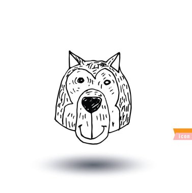 Köpek simgesi - vektör çizimi.