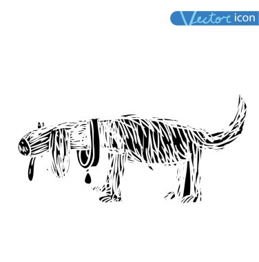 Köpek simgesi - vektör çizimi.