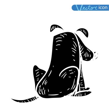 Köpek simgesi - vektör çizimi.