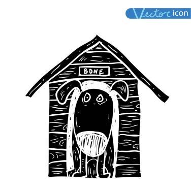 Köpek simgesi - vektör çizimi.