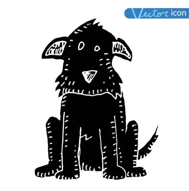 Köpek simgesi - vektör çizimi.