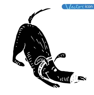 Köpek simgesi - vektör çizimi.