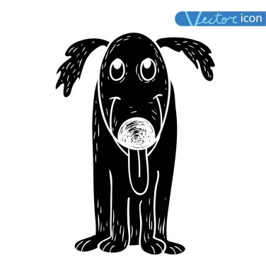 Köpek simgesi - vektör çizimi.