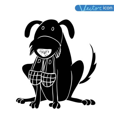 Köpek simgesi - vektör çizimi.