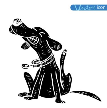 Köpek simgesi - vektör çizimi.