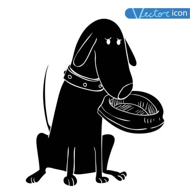 Köpek simgesi - vektör çizimi.