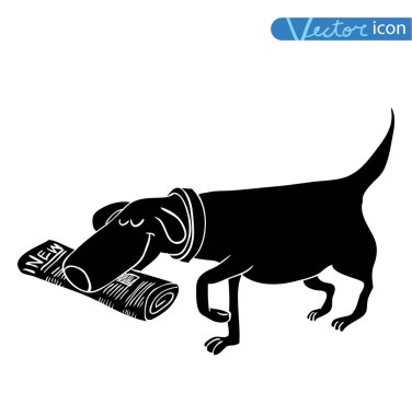 Köpek simgesi - vektör çizimi.