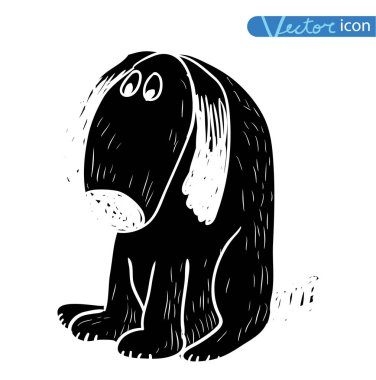 Köpek simgesi - vektör çizimi.