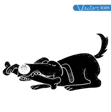 Köpek simgesi - vektör çizimi.