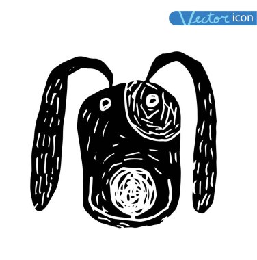 Köpek simgesi - vektör çizimi.