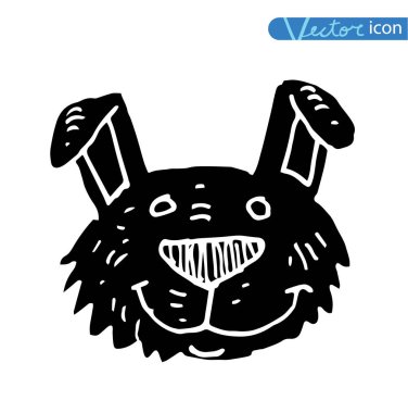 Köpek simgesi - vektör çizimi.