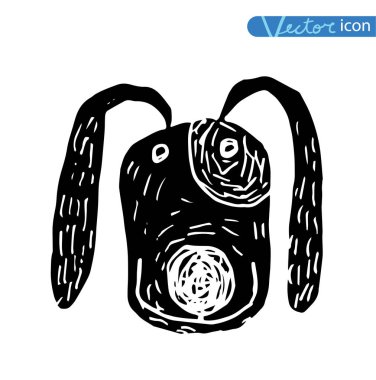 Köpek simgesi - vektör çizimi.