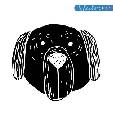 Köpek simgesi - vektör çizimi.